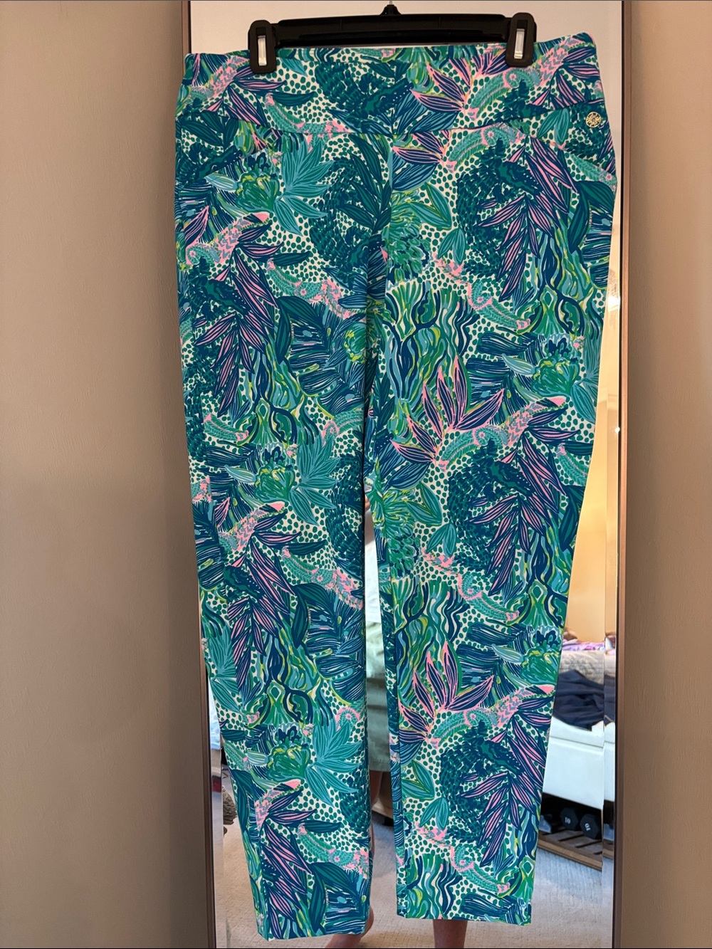 Lilly Pulitzer Luxletic Corso pants  Teal, Blue & Pink Tropical